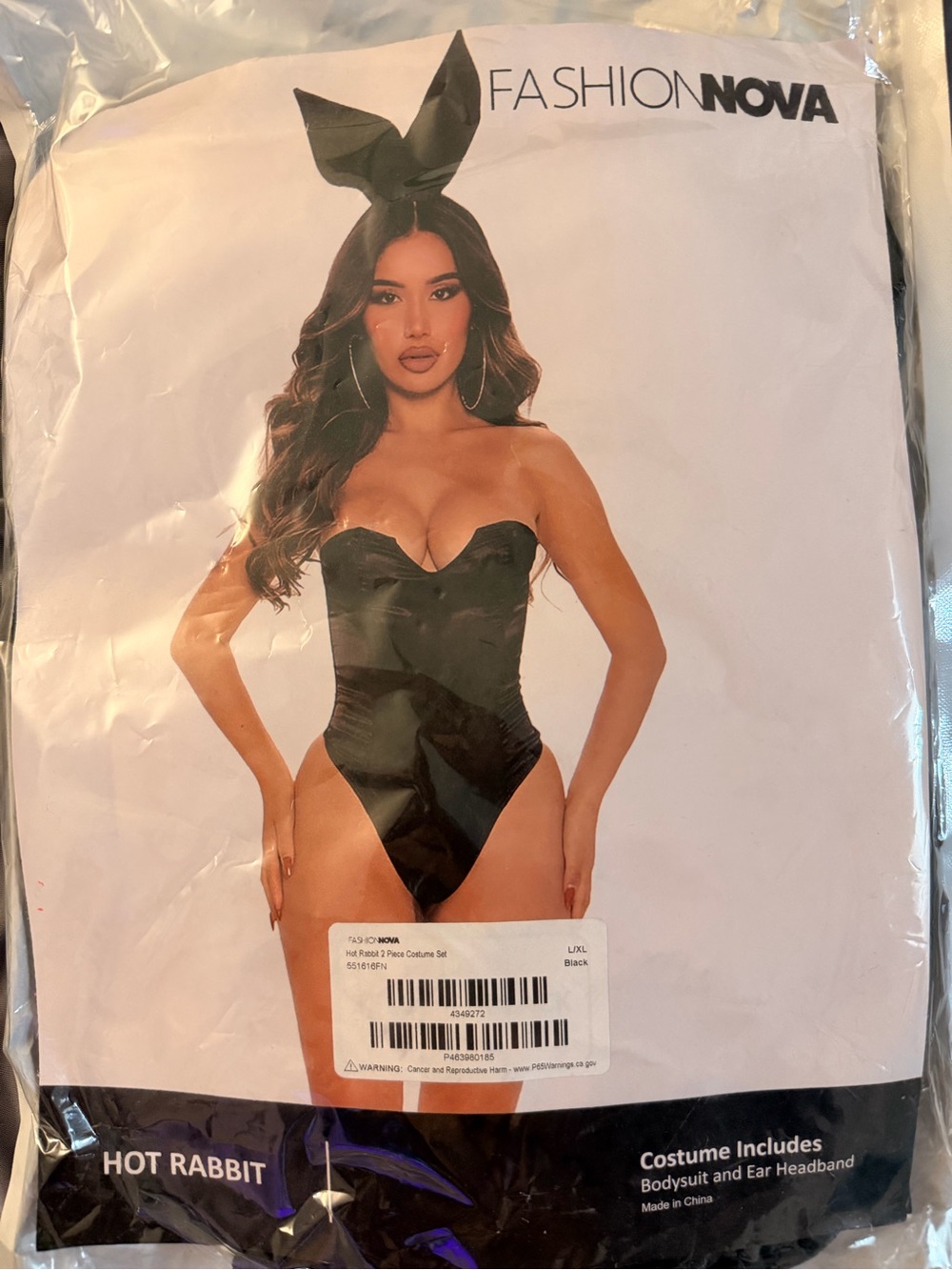 Fashion Nova Black Strapless Bunny Bodysuit